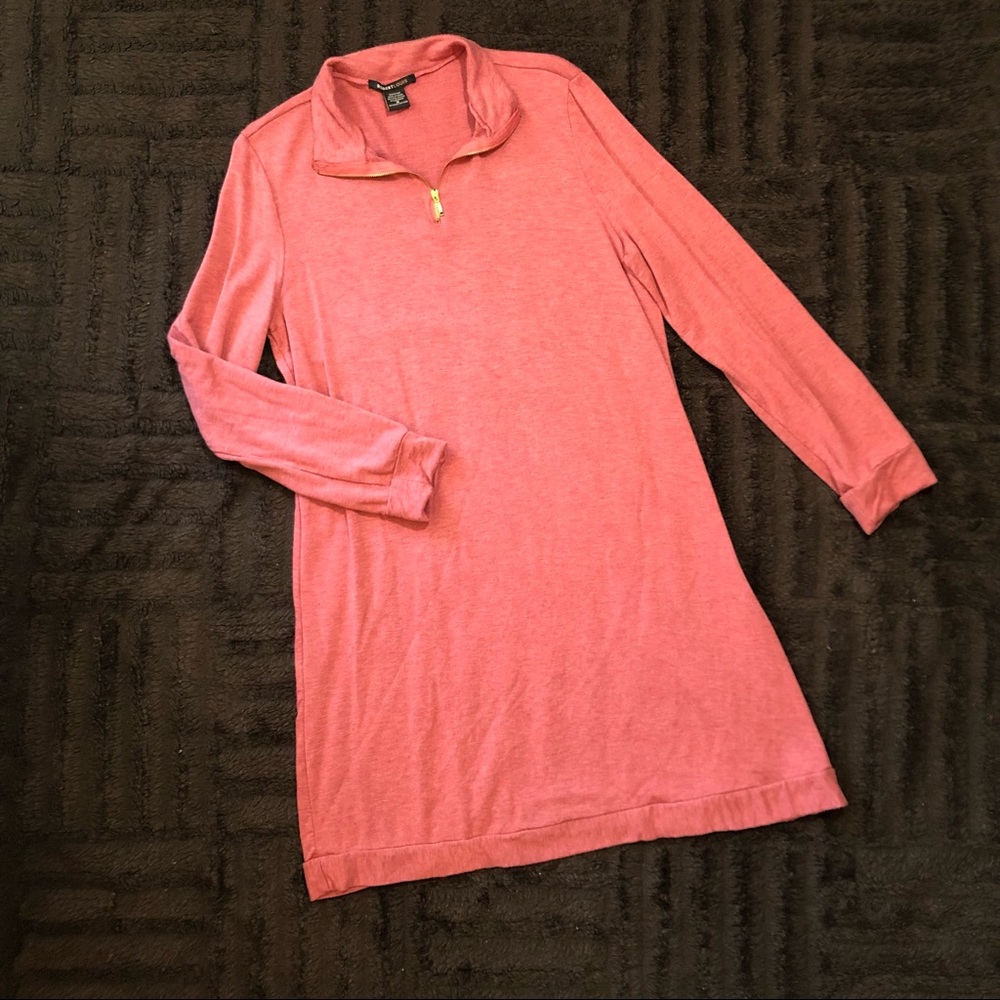 Robert Louis Coral Pink Long Sleeve Pullover Dress